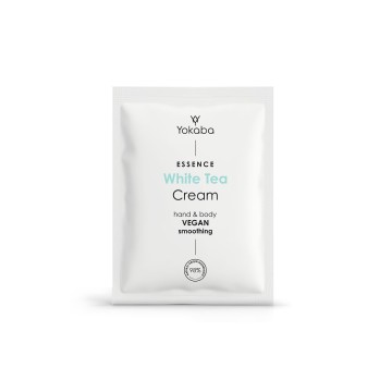 Hand- und Körpercreme mit weißem Tee; Vegan glättende Essenz Yokaba – 2 ml Beutel