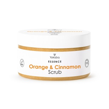Peeling mit Orange und Zimt für Hände und Körper Glättende Essenz Vegan Yokaba 250 g