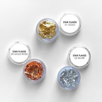 Star Flakes Set mit dekorativen Aluminiumflocken in verschiedenen Farben Ausverkauf