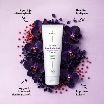 Black Orchid mit rosa Pfeffer Creme Hand&amp;Body vegan ultra feuchtigkeitsspendend Essence Yokaba 75 ml